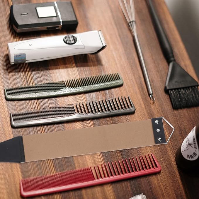 2pcs Double-sided Leather Razor Strop Durable Sharpening Strap Tool for Barber Shop and Home Use Straight Razors and Scissors Buckle Reliable Craftsmanship