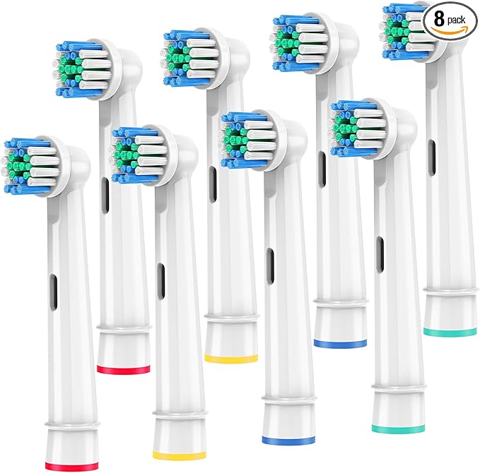 Replacement Toothbrush Heads Compatible with Oral B Braun,8 Pack Professional Electric Brush Heads for Oral B Replacement Heads Refill Pro 500/1000/1500/3000/3757/5000/7000/7500/8000