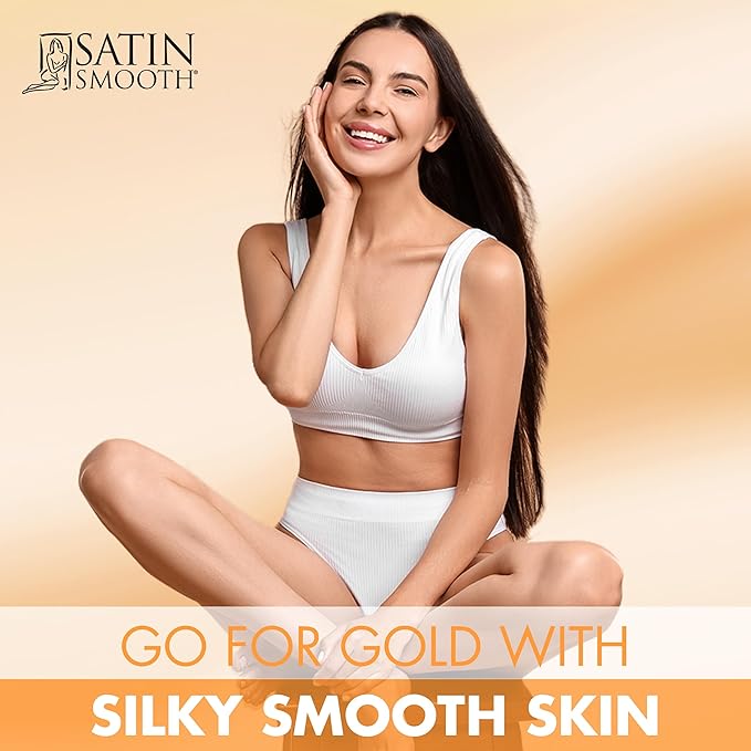Satin Smooth Calendula Gold® Hard Wax with Tea Tree Oil, Hair Removal Wax for Sensitive Skin, Ideal for Face & Bikini Areas, Waxing Kit, 14oz