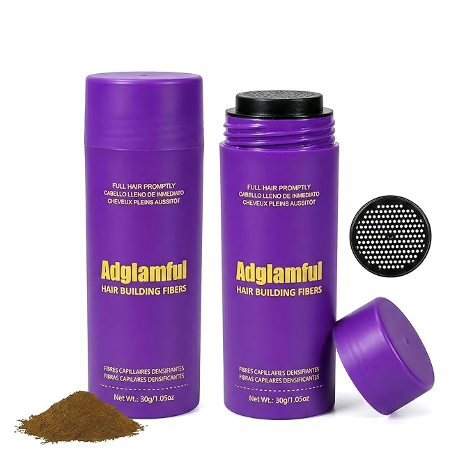 2Pcs Hair Building Fibers – Natural-Looking Hair Thickening Powder for Instant Fuller Appearance, Long-Lasting, Lightweight & Easy to Apply, 30g x 2 – Light Brown