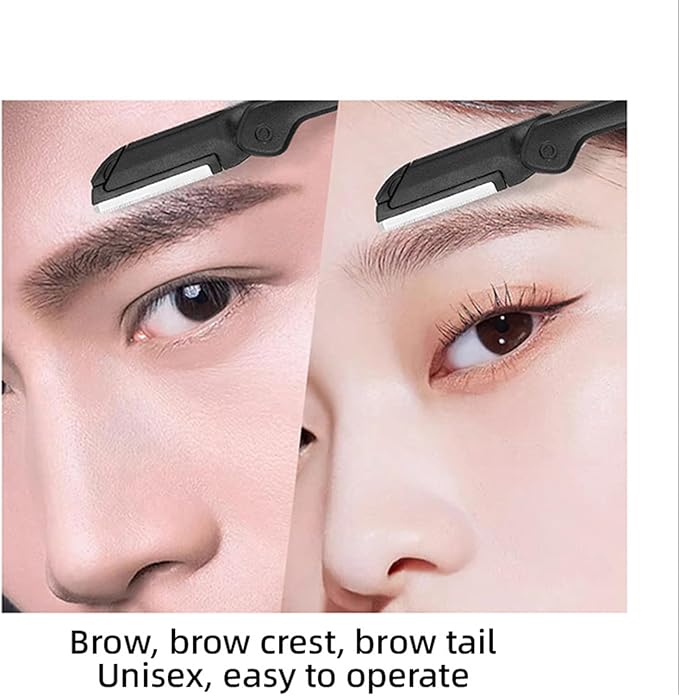 13-in-1 Eyebrow Trimming Kit with Double Magnification Vanity Mirror, Eyebrow Grooming Kit for Women/Men, Includes Scissors with Comb, Straight and Folding Razors, Brushes, Tweezers, Replacement Head