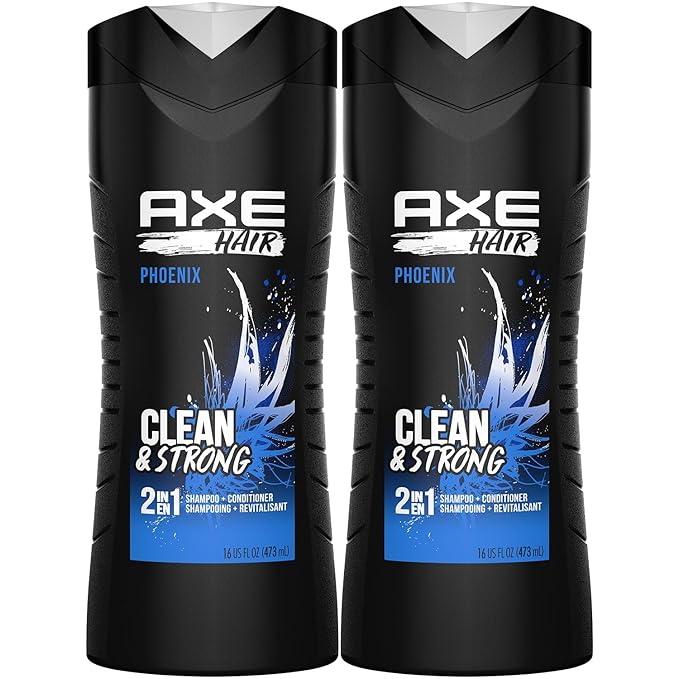 AXE Phoenix Men's 2-in-1 Shampoo & Conditioner 2-Pack, Crushed Mint & Rosemary Scent, 16 Fl Oz Ea