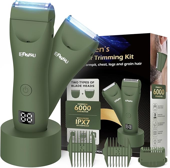 Manscape Trimmer for Men, 2 in 1 Electric Hair Trimmer for Men - Trimmer with Ceramic Blade & Foil Shaver, No-Nick Shaving, IPX7 Waterproof Body Groomer for Bikini/Pubic/Groin