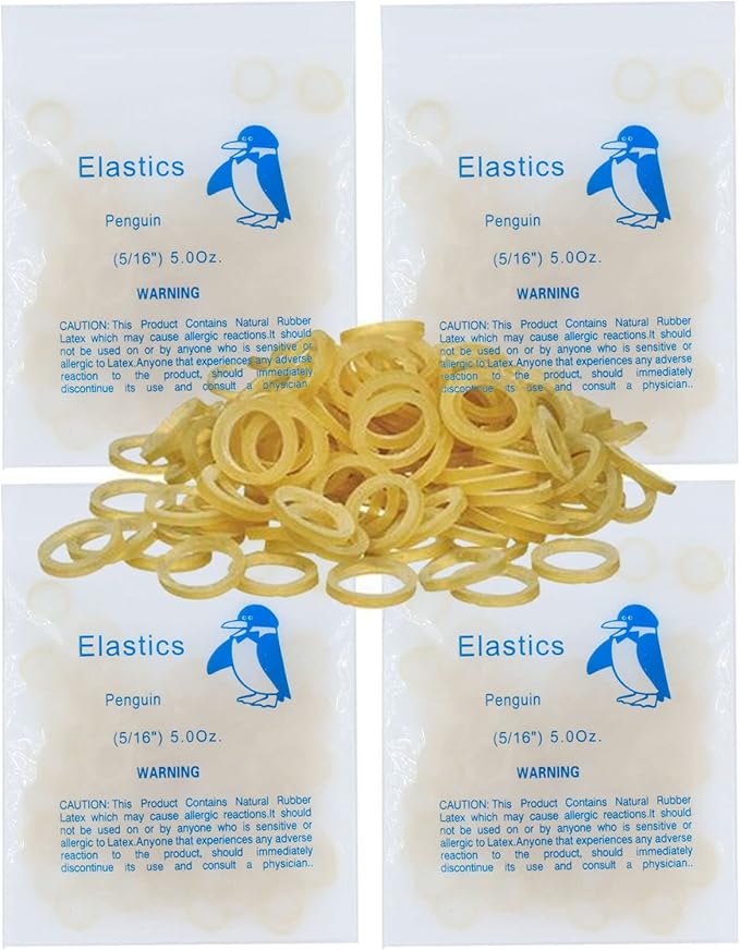 LA MIERE 400 pack Orthodontic Elastics Dental Rubber Bands Intraoral Elastic Bands (Medium, 5 Oz, 5/16'' (8mm）)