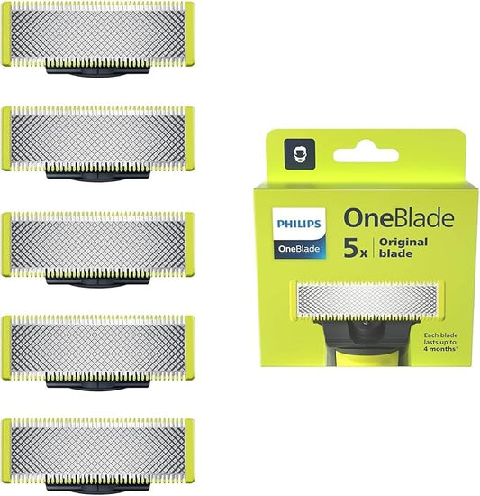 Philips OneBlade 5 Stainless Steel Original Replacement Blades Compatible with all OneBlade Electric Razors (model QP250/50)