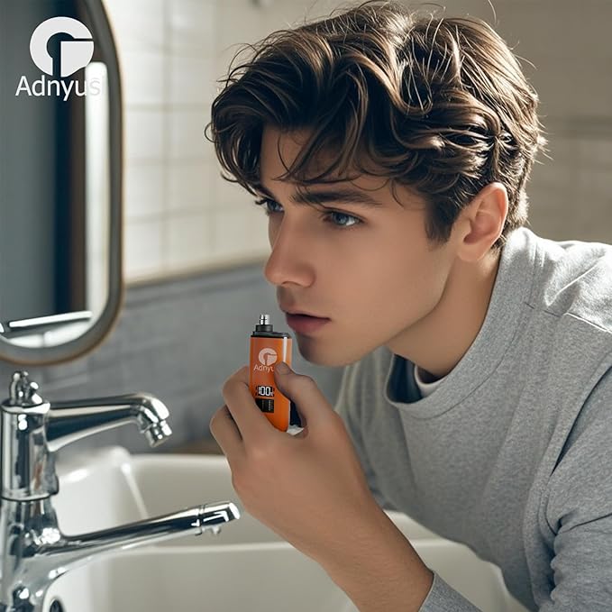 Adnyusi-2026 Professional Painless Nose Hair Trimmer, Unisex, USP Charging Digital Display, Double-Edged Blade That Does Not Harm The Nasal Cavity, Easy to Clean, Portable and Lightweight Design