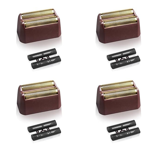 Professional 5 Star Series Finale Shaver Replacement Foil and Cutter Bar Assembly Compatible with Shaver Foil 7031-100, 7043-100 Super Close Shaving Replacement Heads (Red 4 Pack)