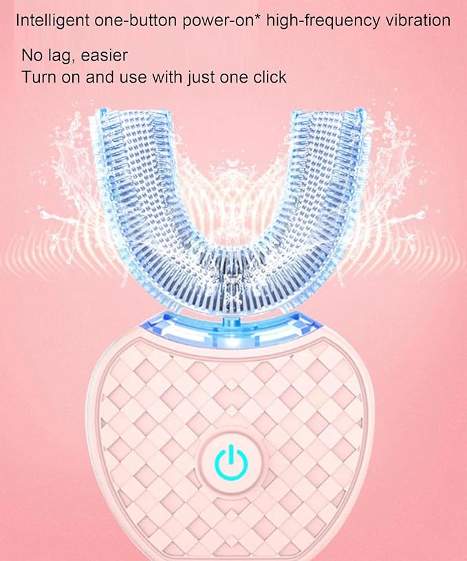 VIDECOR U Shaped Electric Toothbrush, Silicone Brush Head Toothbrush for Teeth Whitening Cleaning, Oral Care Toothbrush for Adult,D