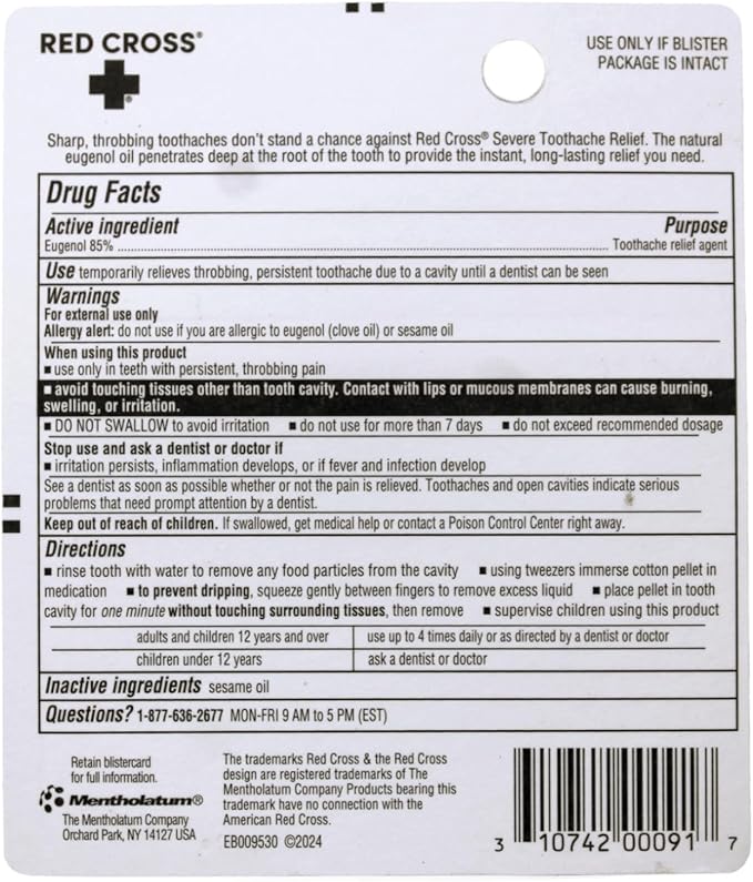 Red Cross Complete Medication Kit for Tooth Pain, 0.125 oz