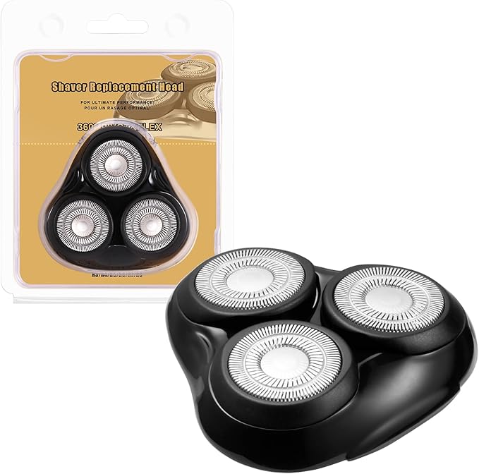 Universal Rotary Replacement Shaver Head,Compatible with Remington Shaver Series,for R3,R4,R5,R6,R7,R8,SP-3141 and SP-5161 Foils/Blades (Black(1 Count))