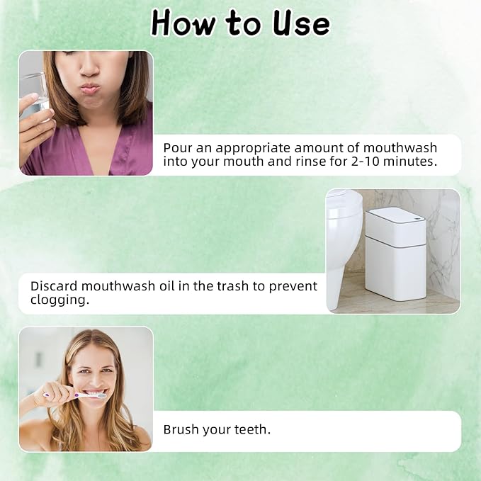 White Spearmint Oil Pulling Rinse, Cold-Pressed Coconut Mouthwash for Teeth Whitening, Powerful Organic Peppermint Oil Maintain Gum Health & Freshness Breath
