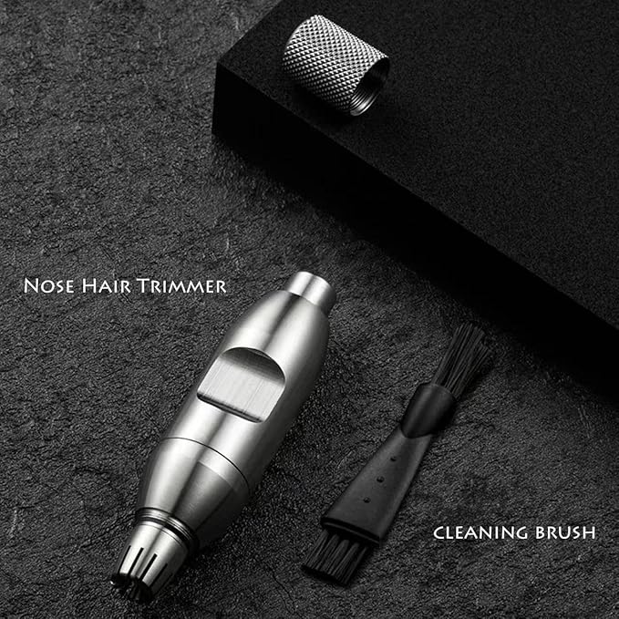 Nose Hair Trimmer for Manual, Battery-Free, Stainless, Waterproof, Painless