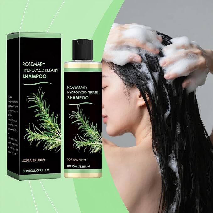 Rosemary Hair Growth Shampoo,Rosemary Hydrolyzed Keratin Shampoo, Nourishes and Regenerates Hair for Thinning Hair & Hair Loss for Women and Men-100ML