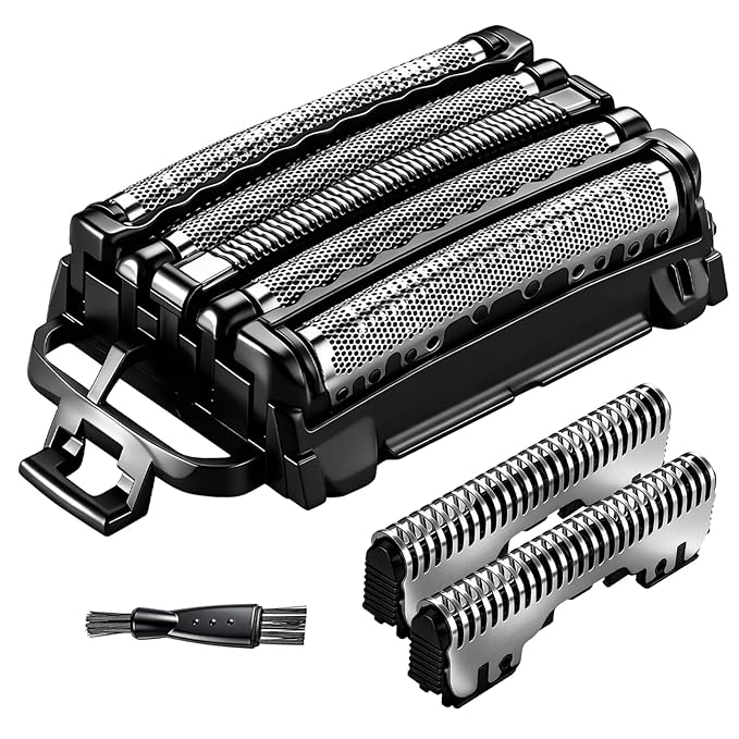 1Pack Replacement Blades and Foil Compatible with Panasonic ARC5 5-Blade Shavers, Compatible with WES9032P ES9032 ES9034 ES9036 ES9038, Fits Models ES-LV61, ES-LV65, ES-LV67, ES-LV95 1Cleaning Brush