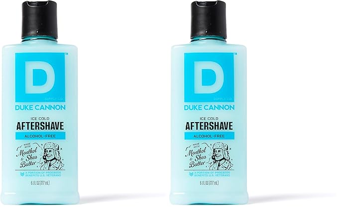 Duke Cannon Ice Cold Cooling After Shave Balm for Men - 6 fl oz - Alcohol-Free Post-Shave Balm for Men - Made with Menthol & Shea Butter (Pack of 2)