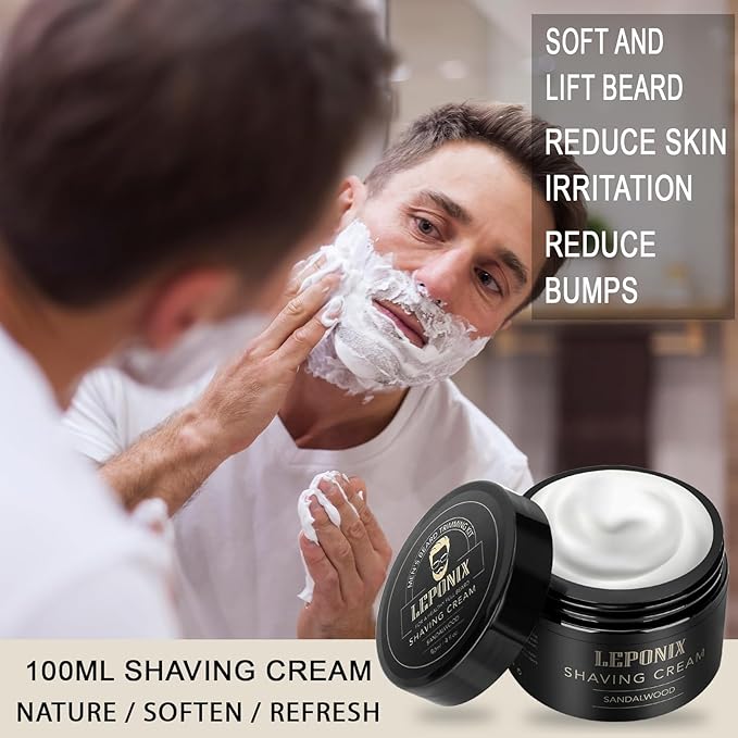Mens Shaving Kit, The Ultimate Secret Santa Gift Set - Include Shaving Soap, Brush, Cream & Bowl – Premium Aftershave Christmas Gift Set for Him, Husband, Boyfriend – Ideal Grooming Essentials