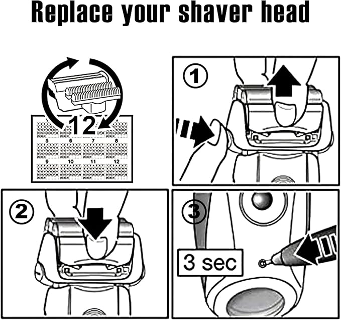 2Pack Series 7 Replacement Head for Braun Series 7 Foil Shaver Replacement Heads Compatible with 70s Replacement Compatible with Series 7 Shavers 70s 720,750CC, 760CC,790CC,9565 Foil Shaver