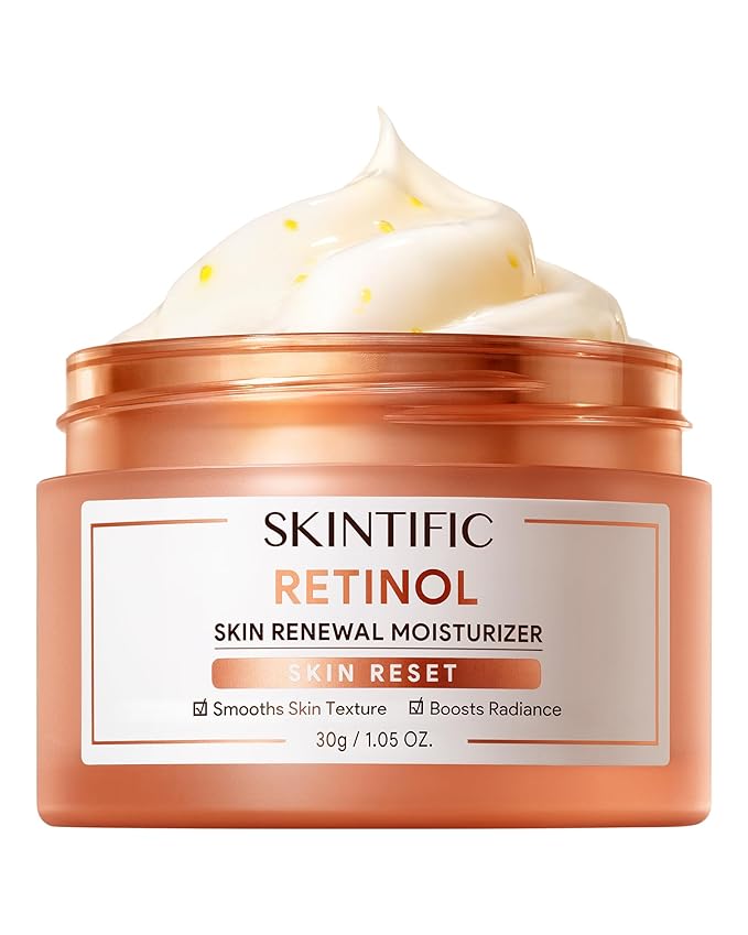 Retinol Skin Renewal Moisturizer, Retinol Cream for Face, Blemish Care, Oil Control & Pore Minimizing, Lightweight, Fragrance-Free, Night Cream for All Skin Types from Age 20+, 1fl.oz / 30g