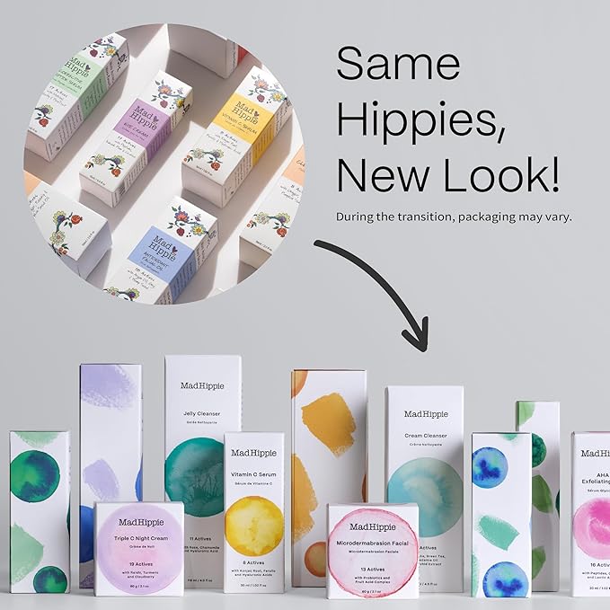 Mad Hippie Luminizing SPF 29+, Zinc Oxide Sunscreen, Reef-Safe Face Cream with Niacinamide & Hyaluronic Acid, 2 Oz