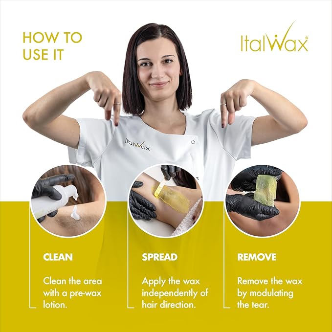 Italwax Top Line Argan Jelly Wax 1.65lb (750g) – Fast-Drying Transparent Flou Yellow Gel Enriched with Argan Oil and Argan scent, Strong Adhesion for Face, Underarms & Back – Made in Italy