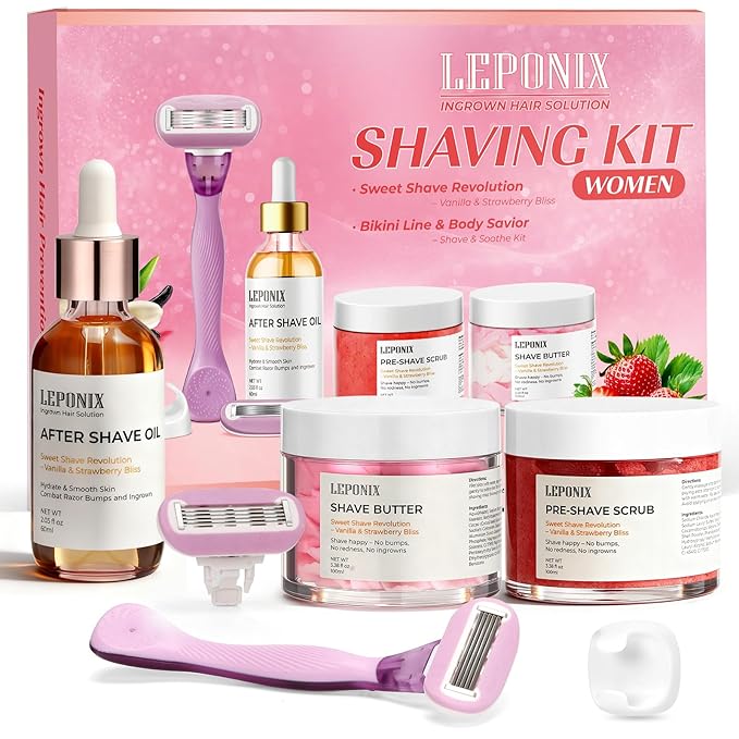 LEPONIX Mens Shaving Cream, After Shave Balm, Preshave Oil & Women Shaving Kit