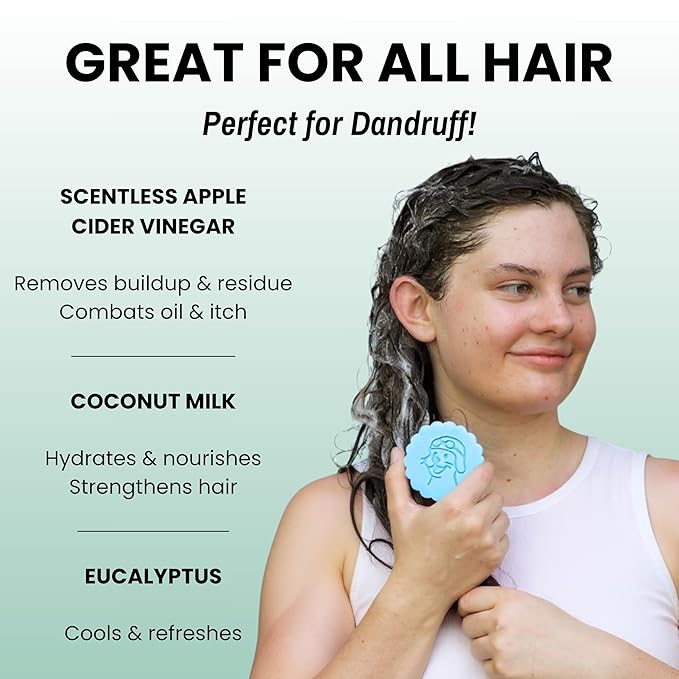 Otter co. Anti Dandruff Tea Tree Conditioner Bar – Zinc Pyrithione, Apple Cider Vinegar, Hydrating & Moisturizing Bar Conditioner – Vegan, Natural, Sulfate Free – All Hair Types & Dry Scalp, USA Made