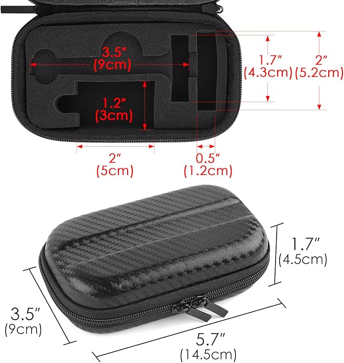 Linkidea Hard Shell Travel Case with Shaving Kit Storage for Short/Long Handled Razor Blades and Attachments - Compatible with Double Edge Safety Razors