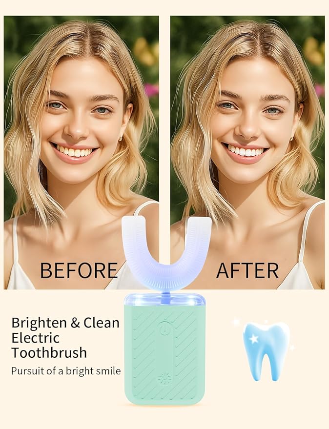 U-Shaped Electric Toothbrush for Adults, Electric Toothbrush with IPX7 Waterproof