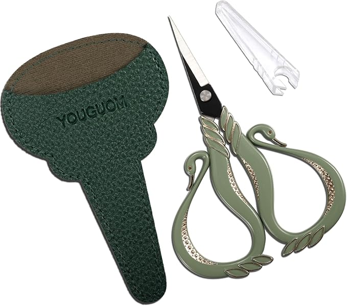 Sewing Scissors Sharp Detail Scissors with Cover for Craft Embroidery Precision Cutting, Little Needlework Shears, Small Threading Snips All Purpose