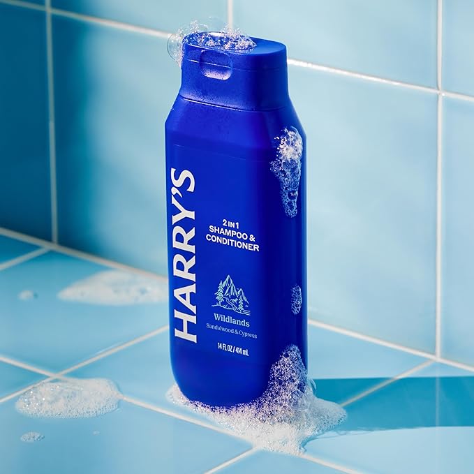Harry's Men's 2 in 1 Shampoo and Conditioner for All Hair Types - New Wildlands Scent - (3 Pack) 14 fl oz - No Parabens or Sulfates