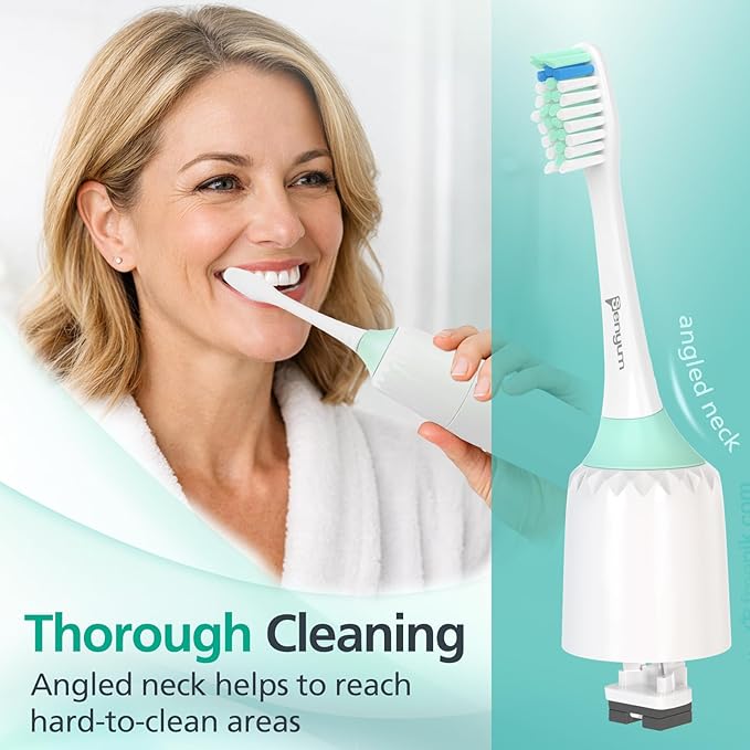 Toothbrush Heads for Philips Sonicare Replacement Heads E-Series, Essence, Xtreme, Elite, Advance and CleanCare Screw-On Electric Handles, Brush Heads for Philip Sonic Care, 4 Pack