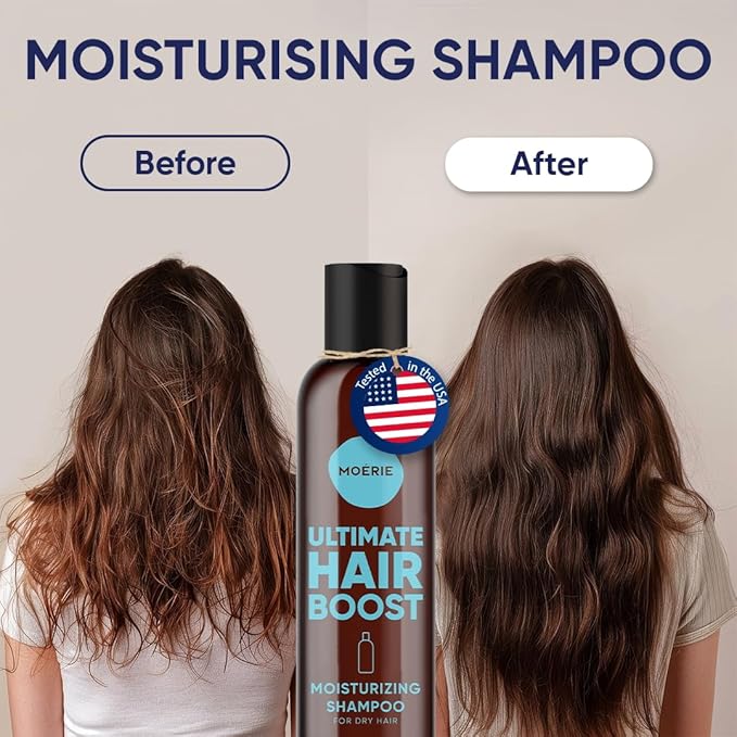 Moerie Ultimate Hair Growth Shampoo – For Longer, Thicker, Fuller Hair - Vegan Friendly Volumizing Hair Products – Paraben & Silicone Free – All Hair Types