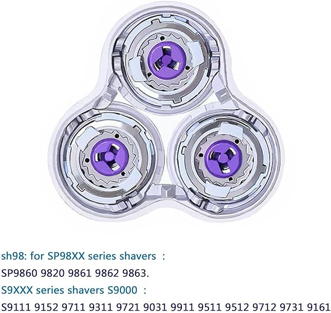 SH98/72 Replacement Shaver Heads Compatible With Philips Norelco S9000 Prestige Replacement Blades,Sh98 Heads for Philips Norelco Electric Razors S9000 Prestige (SP98xx) SP9800