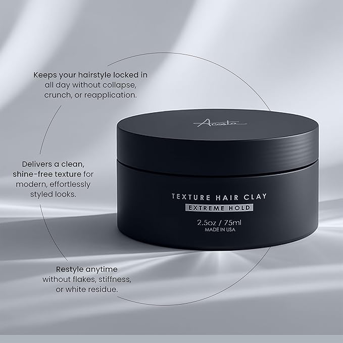 Alex Costa Hair Clay for Men by Forte Series Extreme Hold Men's with Natural Ingredients to Add Texture, Volume and Definition to Thick/Coarse Hair Premium Men's Hair Styling Products