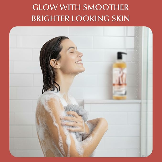 SpaScriptions Collagen Body Wash - Hydrating Gentle Cleansing Shower Gel with Anti-Aging CoQ10 and Moisturizing Avocado for Smooth Radiant Glowing Skin, Fresh Orchard Scent, Paraben Free, 33 fl oz