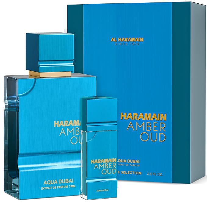 Al Haramain Amber Oud Eau de Parfum – Aqua Dubai – Oud Cologne with Atomizer – Men's Perfume for Men: Bergamot, Green Notes, Mandarin, Melon, Pineapple, Amber, Vanilla, Musk, Mens Fragrances (2.5 oz)