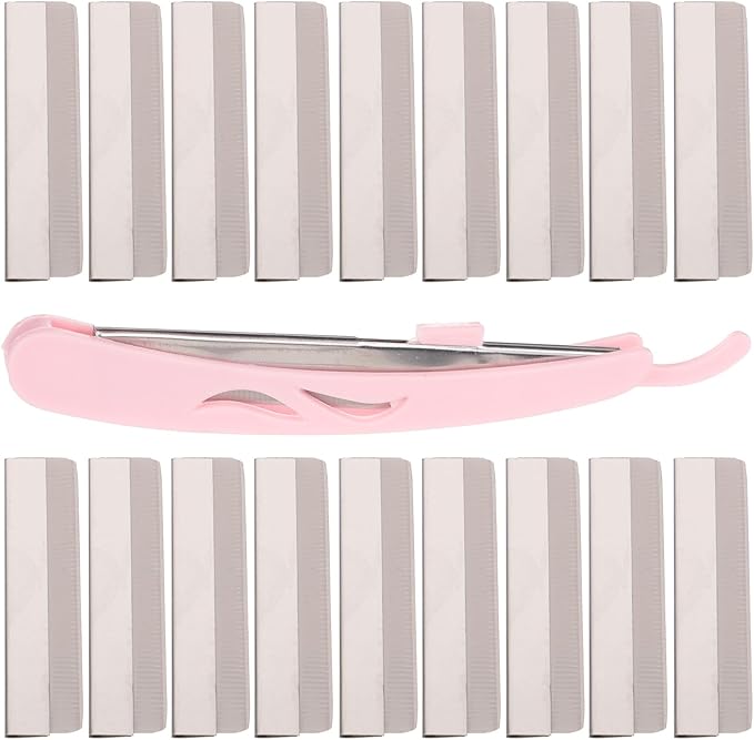 ARTIBETTER 101pcs Eyebrow Shaver and Facial Hair Trimmer Set with 1 Handle and 100 Blades, Safe for Beginners, Portable Grooming Tool for Women and Men Random Color
