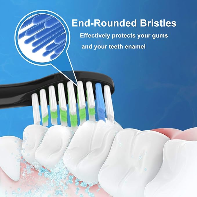 Replacement Toothbrush Heads for COSLUS DY-108Pro Electric Toothbrush,Sonic Electric Toothbrush with Covers(Black)
