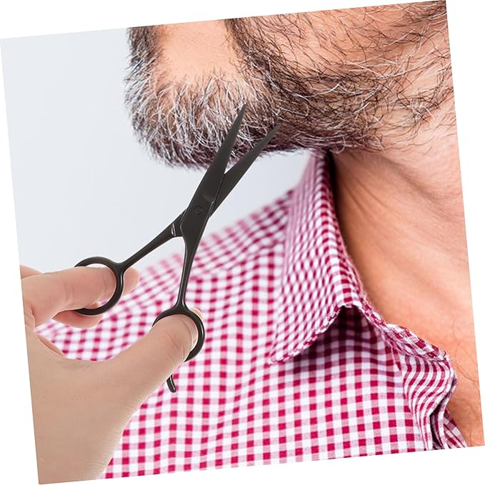 NOLITOY 3pcs Stainless Steel Shears Set Mustache Scissors Beard Trimmer Eyebrow Clipper Portable for Barbershop Home Salons