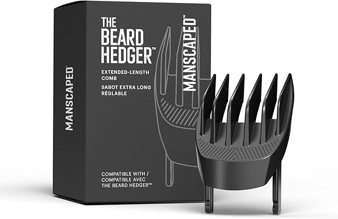 MANSCAPED® The Beard Hedger® Extended-Length Adjustable Comb Attachment – Beard Trimmer Guide for Long Beards, 10.5mm–20mm Lengths, 1-Pack