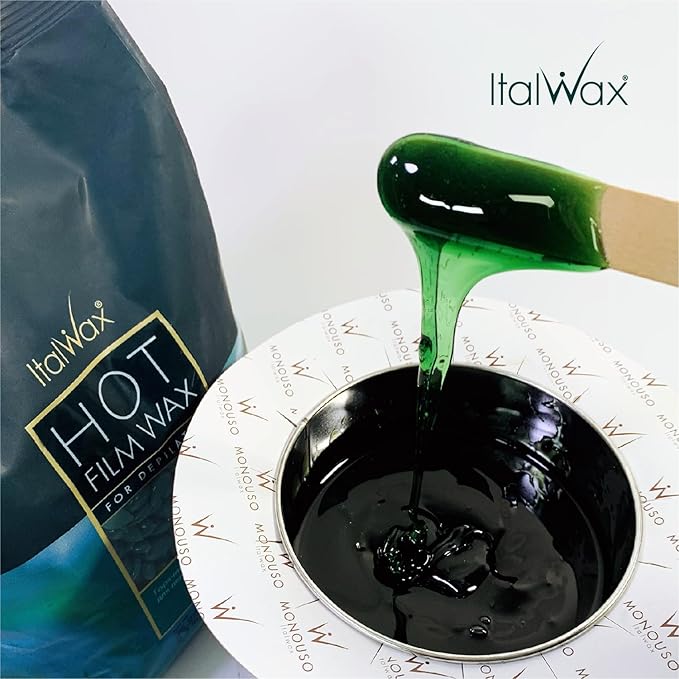 Italwax Azulene - 1kg / 2.2lb - Hard wax beads for hair removal - Natural formulation ideal for all skin type - Unscented - Recommended for Bikini Area and Armpits