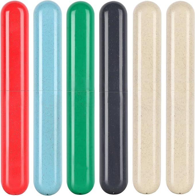 6 Pack Toothbrush Travel Case, Travel Toothbrush Holder, Sanitary Toothbrush Storage, Eco-friendly Toothbrush Protector Covering for Traveling, Business，Camping, Home, School