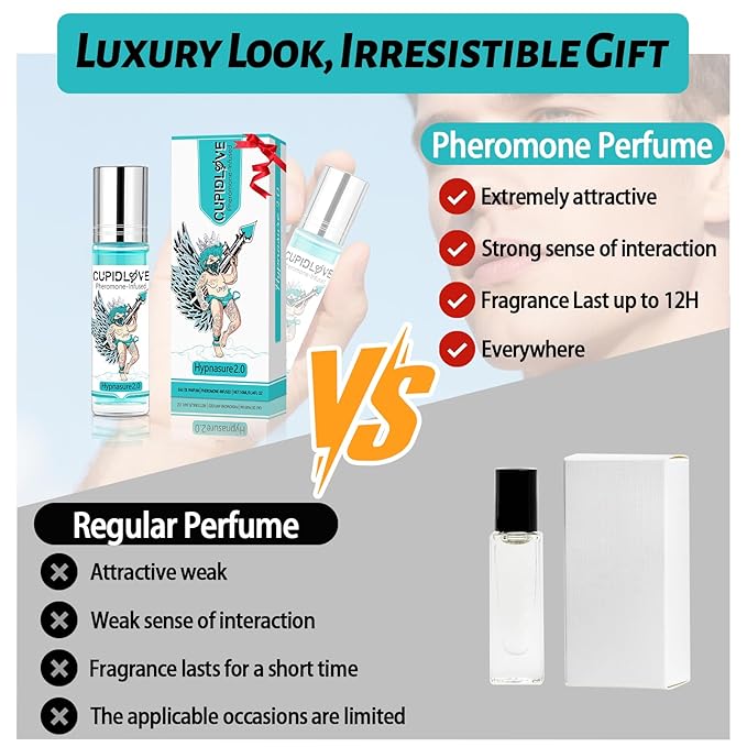 CUPIDLOVE Roll-on Pheromone for Men 10ml - Upgraded Hypnasure 2.0 Long Lasting Oil Cologne Perfume for Men - Real Pheromone Perfume Christmas Gift
