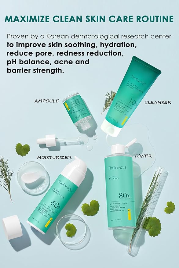 Tea Tree Cica Trouble pH Balanced Cleanser – K-Beauty Soothing Face Wash with BHA/PHA for Acne & Sebum Control | Hypoallergenic, Low pH Cleansing Gel for Sensitive Skin
