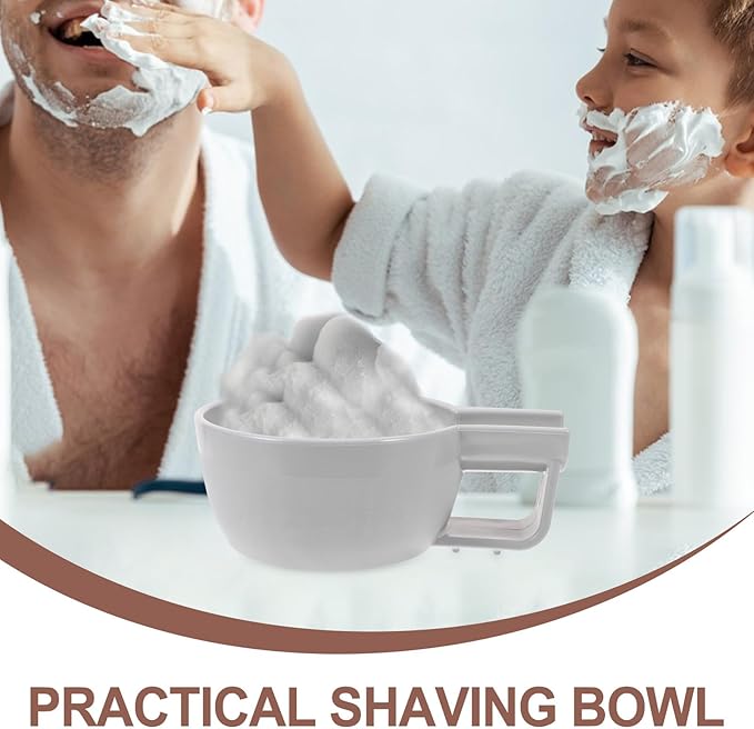 Shaving Bowl for Men Plastic Deep Shaving Soap Bowl with Wide Mouth Thickened Anti-drop Shave Cup Suitable and Facial Grooming Gray