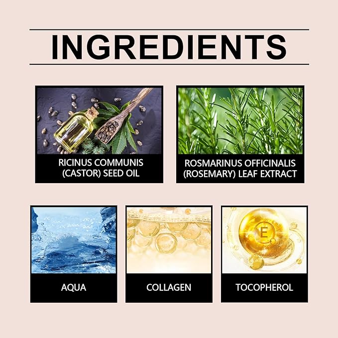 30ml Hair Growth Serum for Thinning Hair – Thickening Scalp Treatment with Rosemary & Castor Oil to Reduce Hair Loss, Nourish Roots & Promote Fuller, Healthier-Looking Hair