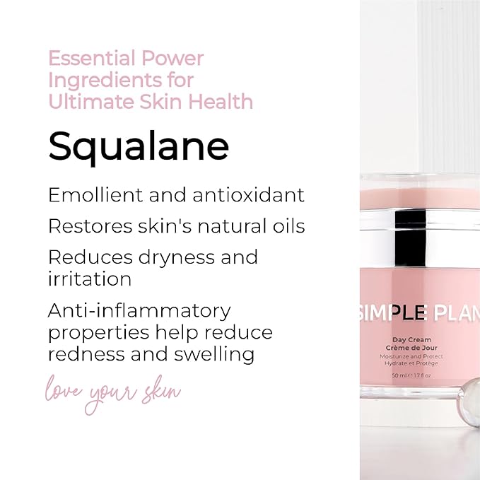 SIMPLE PLAN Advanced Moisturizing Day Cream – Hydrating Face Moisturizer with Hyaluronic Acid & Ceramides, Fragrance-free Facial Moisturizer for Women & Men, Daily Moisturizer for Sensitive Skin 50 ML
