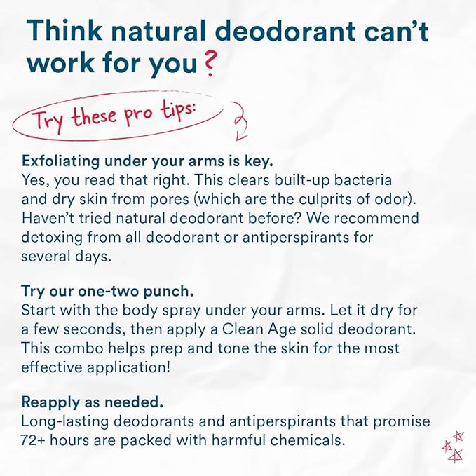 Aluminum Free Deodorant & Body Spray for Whole Body - 3 Pack 4oz ea - Coastal Vibes (Cedar, Oasis and Waves) - Clean Deodorant and Body Spray for Teen Boys and Girls