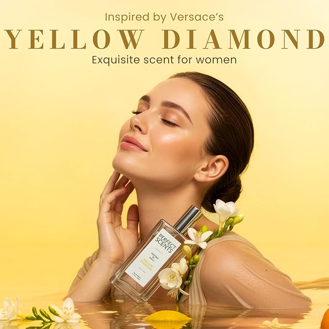 Perfect Scents Fragrances, Inspired by Versace’s Yellow Diamond, Women’s Eau de Toilette, CLEAN, Vegan, Paraben-Free, Phthalate-Free, Never Tested on Animals, 3.4 Fluid Ounces