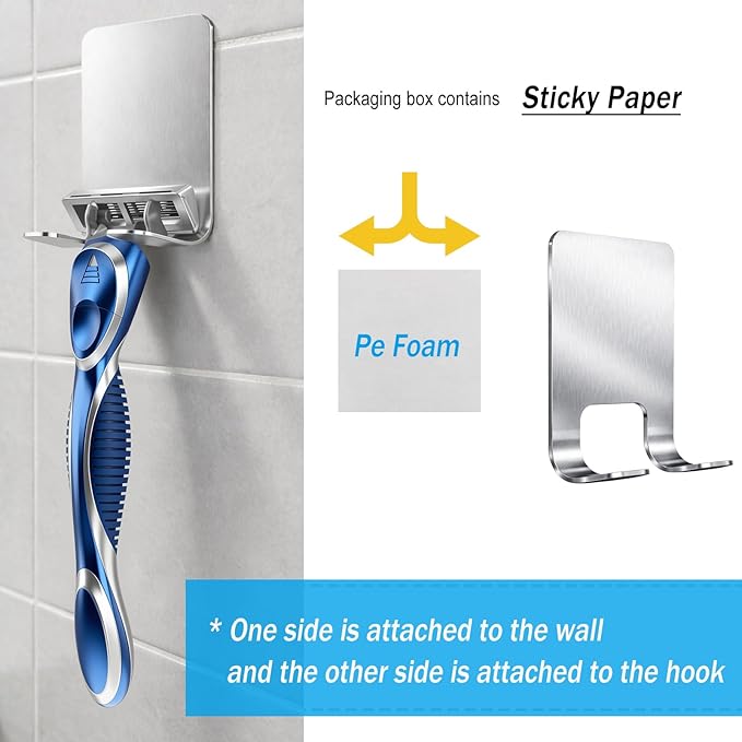 6-Blade Manual Razor for Men with Lubricating Strip, 1 Ergonomic Non-Slip Handle Includes 4pack Razor Blade Refill Cartridges, with Hanging Hook & Cleaning Brush, Full Washable Design
